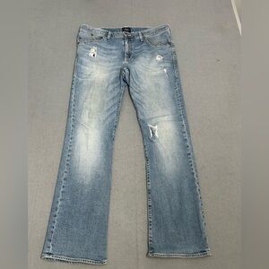 Rock & Republic Men's Light Blue Henlee Distressed Jeans
 36 x 34